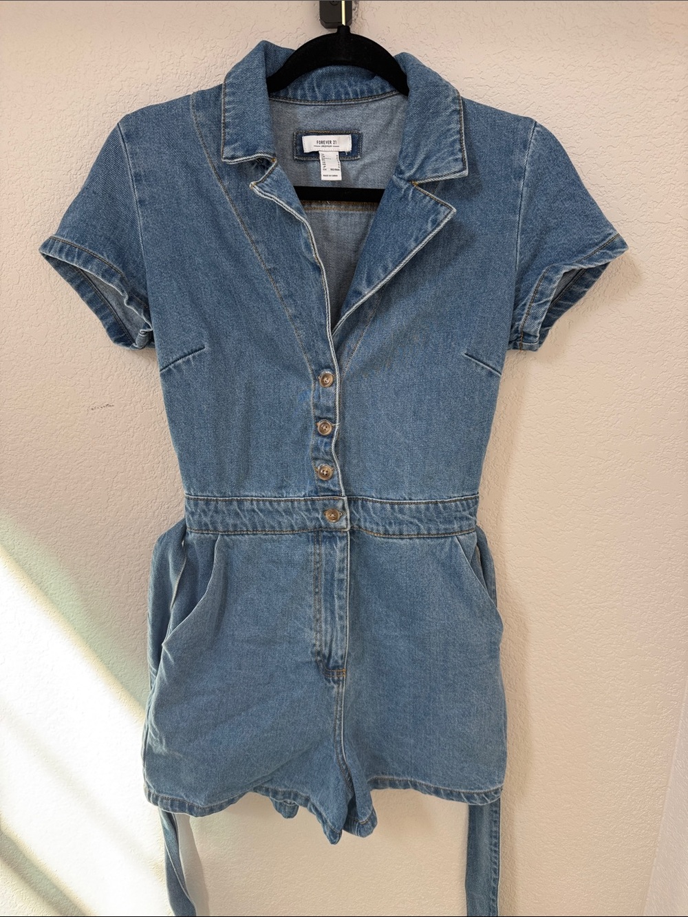 Forever 21 Blue Denim Romper Size S